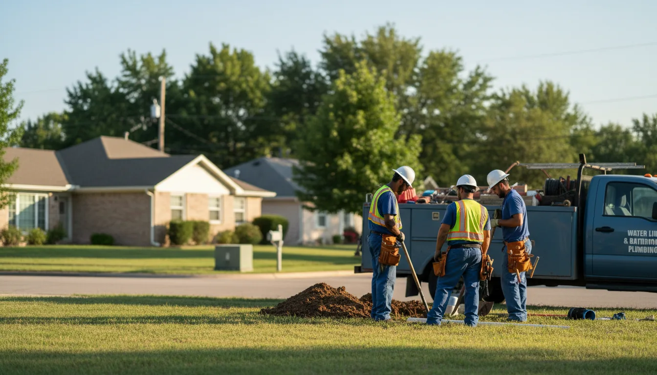Residential water line and bathroom plumbing service in Midland, PA